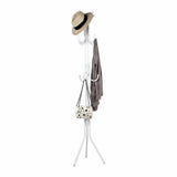 12 Hook 3-Tier Coat Hat Clothes Rack Free Standing Metal Tree Style Hanger White