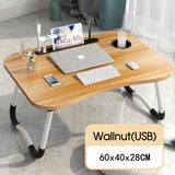 Laptop Bed Table Foldable Lap Standing Desk with Cup Slot for Indoor/Picnic Tray