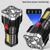 Super Bright Torch Led Flashlight 1200000LM USB Rechargeable Tactical Side Lamp