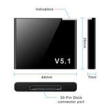 Bluetooth 5.1 Music Audio Adapter Receiver 30 Pin Dock Speaker for iPhone iPod