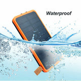 Waterproof Portable Solar Charger Dual USB External Battery Power Bank 300000mAh