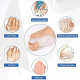 2 Silicone Gel Bunion Protector Toe Straightener Separator Alignment Pain Relief