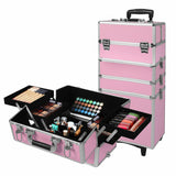 7 In 1 Professional Beauty Organizer Case Cosmetics Makeup Trolley Box Travel AU