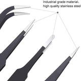6 Pcs ESD Anti-Static Tweezer Set Tweezers Maintenance Tool Stainless Steel AU