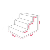 Portable Pet Soft Plush 3 Steps Ladder Dog Cat Stairs Ramp Washable Cover