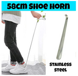 58cm Long Handle Shoehorn Stainless Steel Shoe Horn Lifter Tool