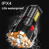 Super Bright 1200000LM Torch Led Flashlight USB Rechargeable Tactical Side Lamp