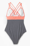 CUPSHE Peachy And Striped One Piece Swimsuit M/10