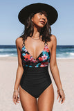 CUPSHE Maya Floral O-Ring Criss Cross One Piece Swimsuit S/8