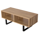 Coffee Table Wide Dual Storage Stylish Modern Design 1m - Black and Walnut