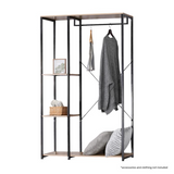 Garment Rack & Shelving 3 Tier Sleek Stylish Modern Design 1.67m - Black