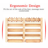 LARGE Wooden Foot Pain Massager 5 Roller Care Reflexology Relax Stress Relief Ne