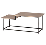 Coffee Table 2 Tier Split Level Stylish Modern Design 1.9m - Black and Walnut