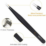 6 Pcs ESD Anti-Static Tweezer Set Tweezers Maintenance Tool Stainless Steel AU