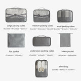 7Pcs Au Packing Cubes Travel Pouches Luggage Organiser Clothes Suitcase Bag