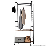 Garment Rack & Shelving 2 Tier Sleek Stylish Modern Design 1.71m - Black