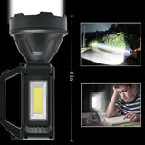 Solar LED Searchlight USB Rechargeable Spotlight Flashlight Torch Power Bank AU
