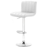 2PCE Bar Stool PU Leather Swivel 2pk - 41cm(W) x 48cm(D) x (90cm -112cm)(H) White