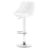 2PCE Bar Stool White Swivel Seat Adjusting Height Stylish Modern - White