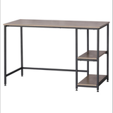 Office Desk & Storage Shelves 2 Tier Stylish Modern Design 77cm - Black and Walnut