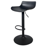 2PCE Bar Stool Black Powder Coated Swivel Seat Stylish Modern - Black