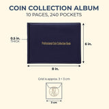 240 Slots Coin Holder Collection Storage Money Penny Pockets Album Book Folder