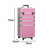 7 In 1 Professional Beauty Organizer Case Cosmetics Makeup Trolley Box Travel AU