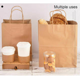 50 x Bulk Kraft Paper Bags Gift Shopping Carry Craft Brown Bag with Handles AU