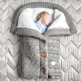 Winter Wrap Thick Sleeping Bags Baby Swaddle Blanket Warm Infant Stroller Knit