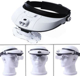 Headband Magnifier 2 LED Lamp Light Jeweler Head Mounted Magnifying Glass Loupe