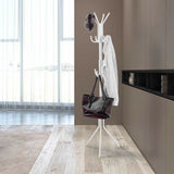 12 Hook 3-Tier Coat Hat Clothes Rack Free Standing Metal Tree Style Hanger White