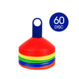 60 Pack Sports Training Discs Markers Cones Soccer Rugby Fitness Exercise