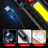 Super Bright Torch Led Flashlight 1200000LM USB Rechargeable Tactical Side Lamp