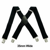 35/50mm Extra Wide Men's Adjustable Elastic Suspenders Clip On Braces Trouser AU