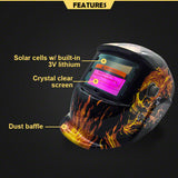 Pro Solar Auto Darkening Welding Helmet Arc Tig Skull Mask