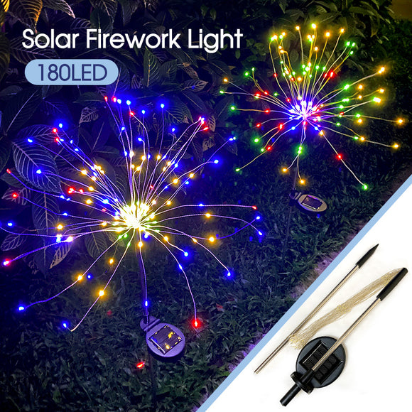 180LED Firework Fairy String Light Starburst Solar Garden Night Lamp 8 Modes