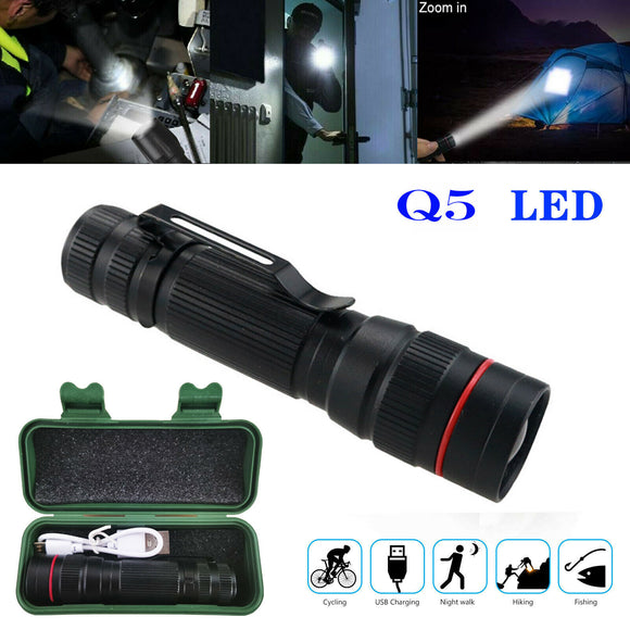 Super Bright Zoomable Torch Led Flashlight USB Rechargeable Tactical light AU