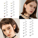 60pcs Nose Studs Zirconia Gem L Steel Ring Bar Body Piercing Jewellery Pin Bulk