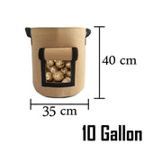 10 Gal Potato Grow Planter Container Bag Pouch Root Planting Pot Side Breathable