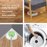 Stainless Steel Magic Spin Rotation Extra Microfibre Mop Head 360 Spinning Mop