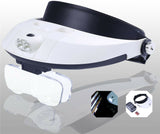 Headband Magnifier 2 LED Lamp Light Jeweler Head Mounted Magnifying Glass Loupe