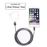 2M Genuine USB Nylon Cable Cord Charger for Apple iPhone X 8 7 6 5 5s iPad