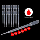 Plastic Pipettes Eye Dropper 50x Disposable Graduated Transfer Liquid Paint 3ML