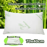 Luxury Soft Memory Foam Natural Bamboo Pillow Bed Fabric Cover 70 x 40cm AU POST