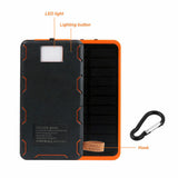 Waterproof Portable Solar Charger Dual USB External Battery Power Bank 300000mAh