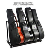 Stylish Guitar Stand Tidy Storage Rack Fits 5 Guitars Metal Padded Foam