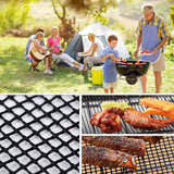 1-4PC Mintiml Charcoal BBQ Grill Mesh Mat Non-Stick Cooking Barbecue Liner Sheet