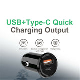 30w 5A Car Quic Charger PD QC4.0 FAST Charge USB Type C Charging Adapter 12-24v