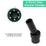 20PCS 8-32MM 1/2" Drive Deep Impact Socket Set CR-V Steel Metric Sockets Long AU