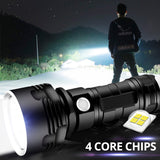 120000LM CREE L2 LED Tactical Rechargeable Flashlight USB Camping Hunting Torch